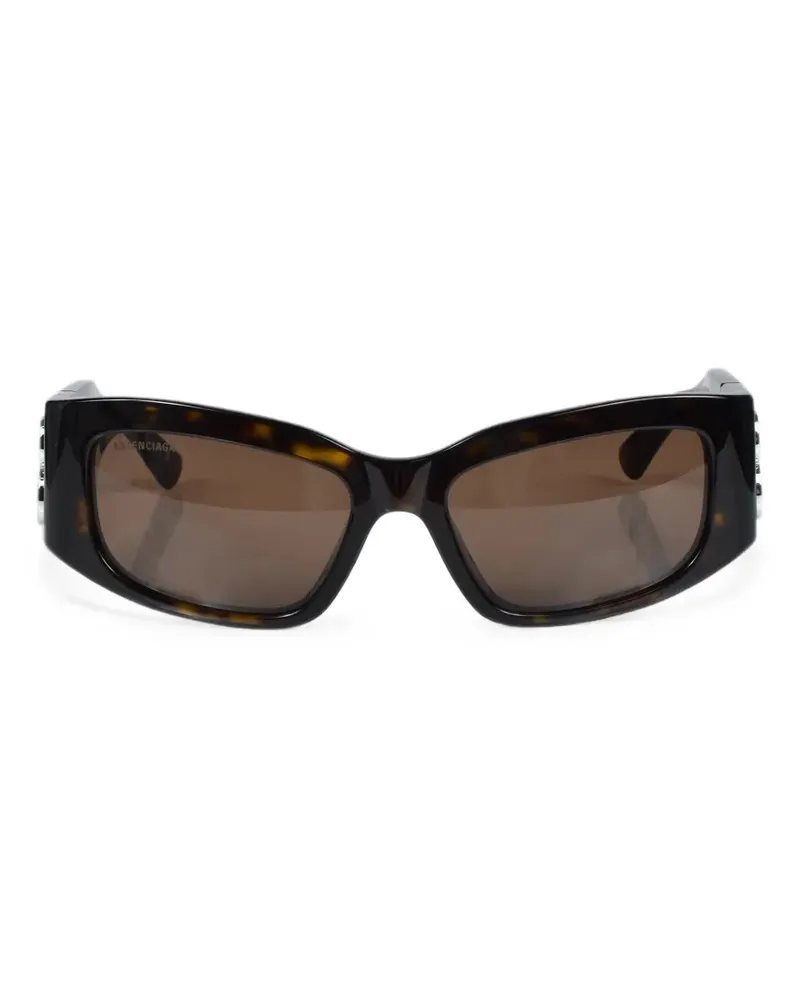 Balenciaga Bossy BB rectangle-frame sunglasses - Braun Braun