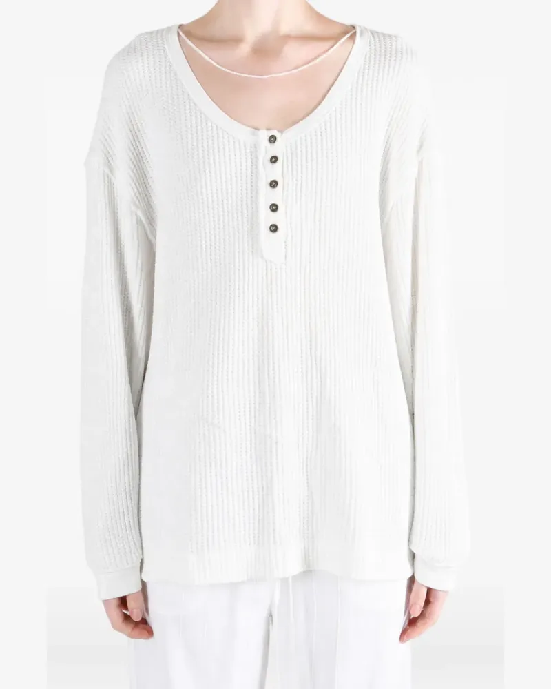 Free People We The Free Montreal Pullover mit Waffelstrick - Weiß Weiß