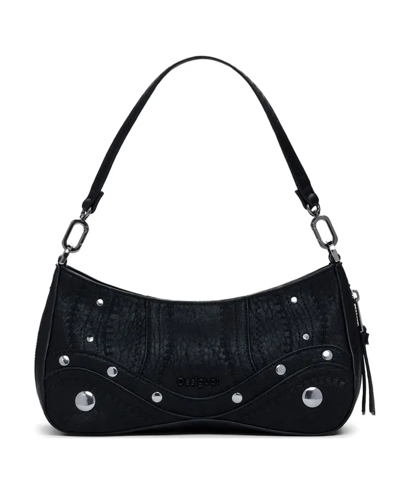 Desigual Tote Bag mit Nietenstickerei - Schwarz Schwarz