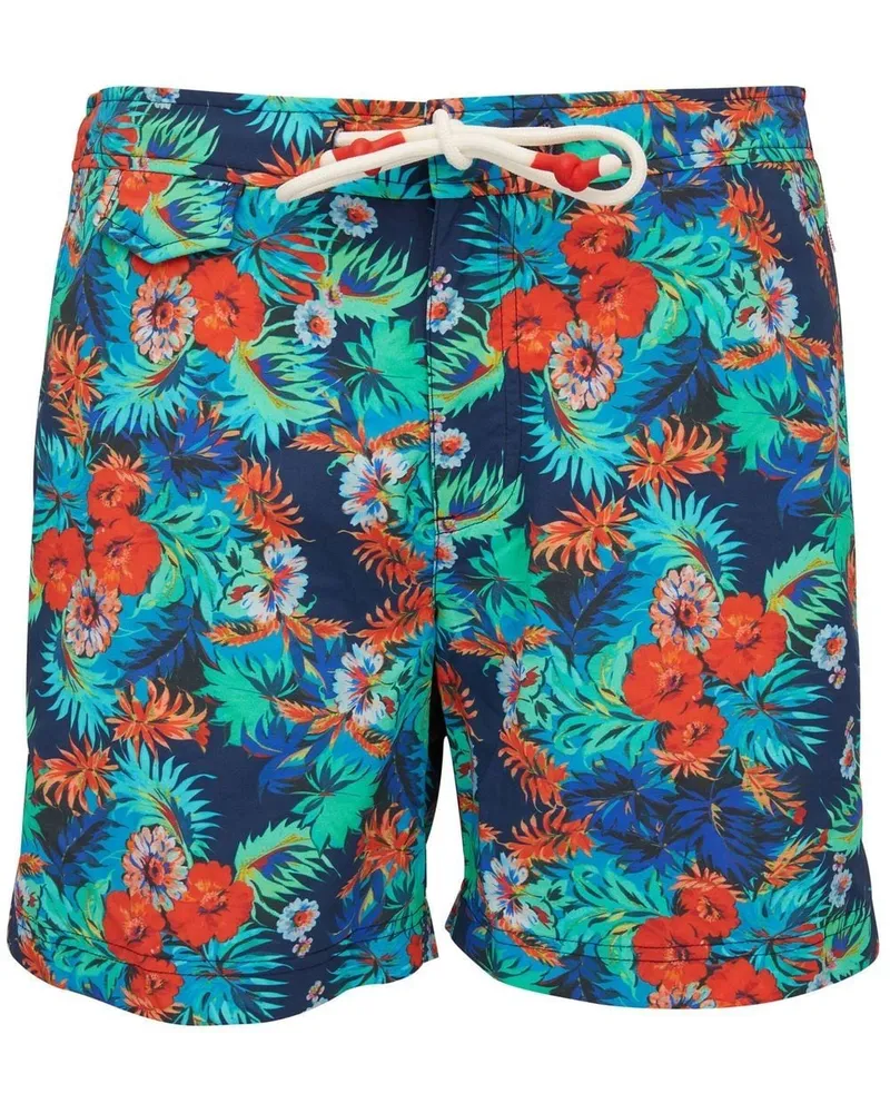 Orlebar Brown Badeshorts mit Blumen-Print Blau