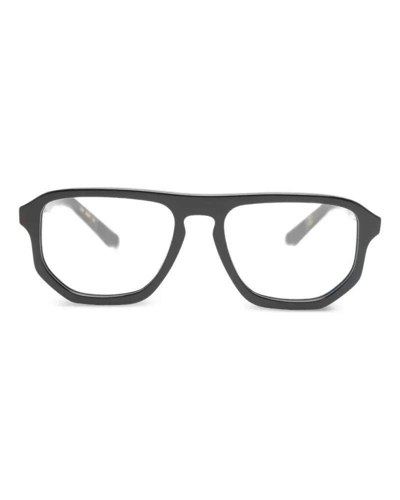Lesca Maio XL Brille mit geometrischem Gestell - Schwarz Schwarz