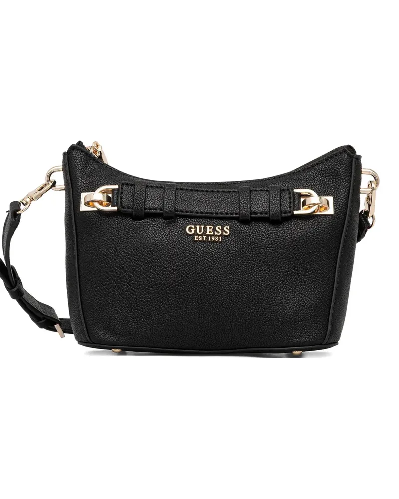 Guess Gregoria logo-lettering shoulder bag - Schwarz Schwarz