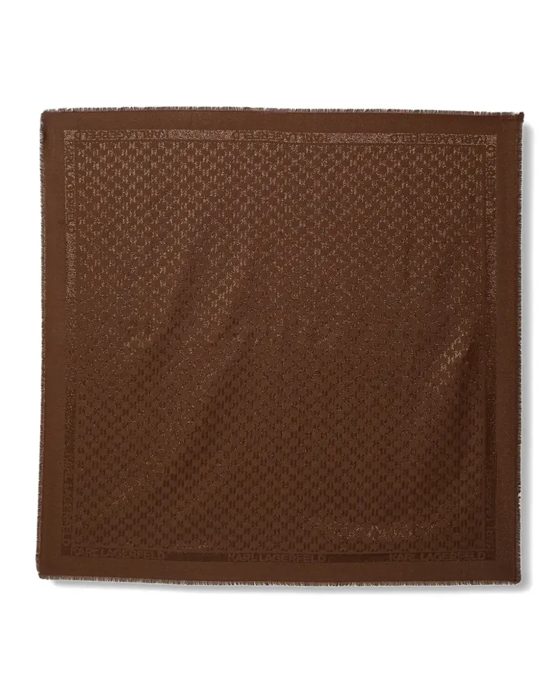Karl Lagerfeld fringed scarf - Braun Braun