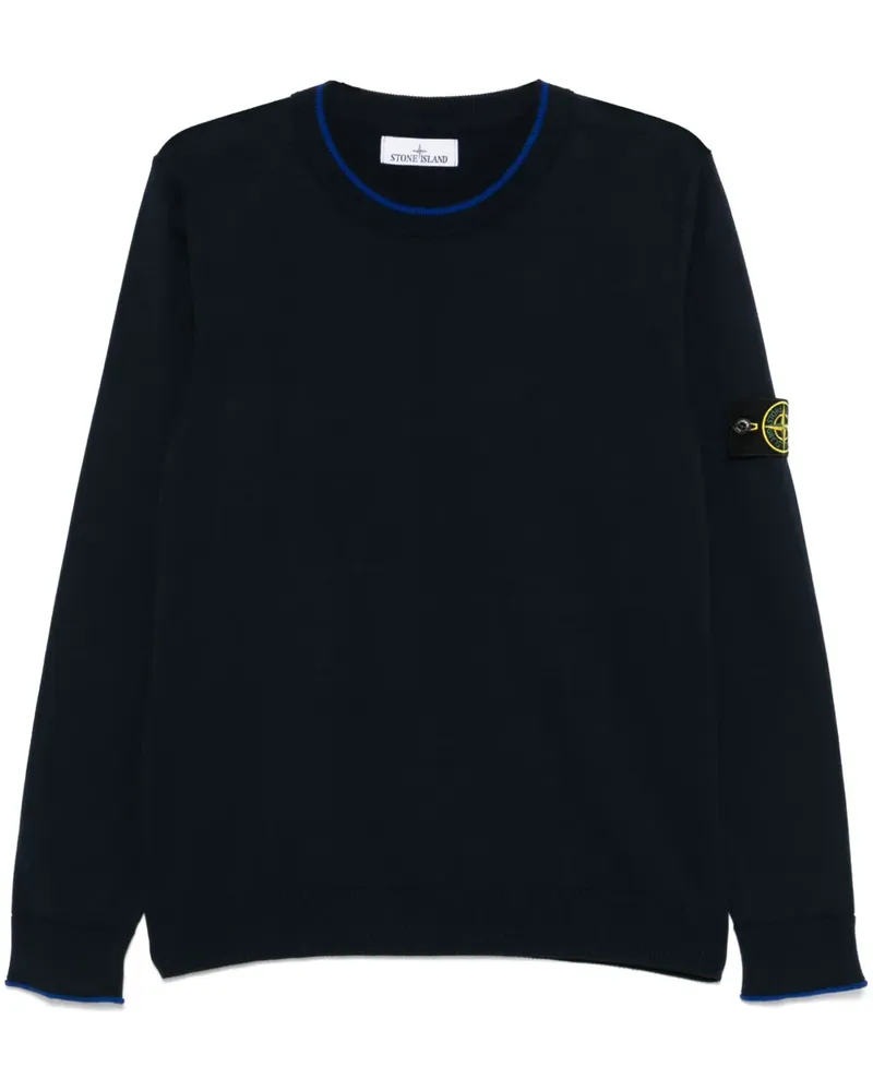 Stone Island Pullover mit Kompass-Patch - Blau Blau