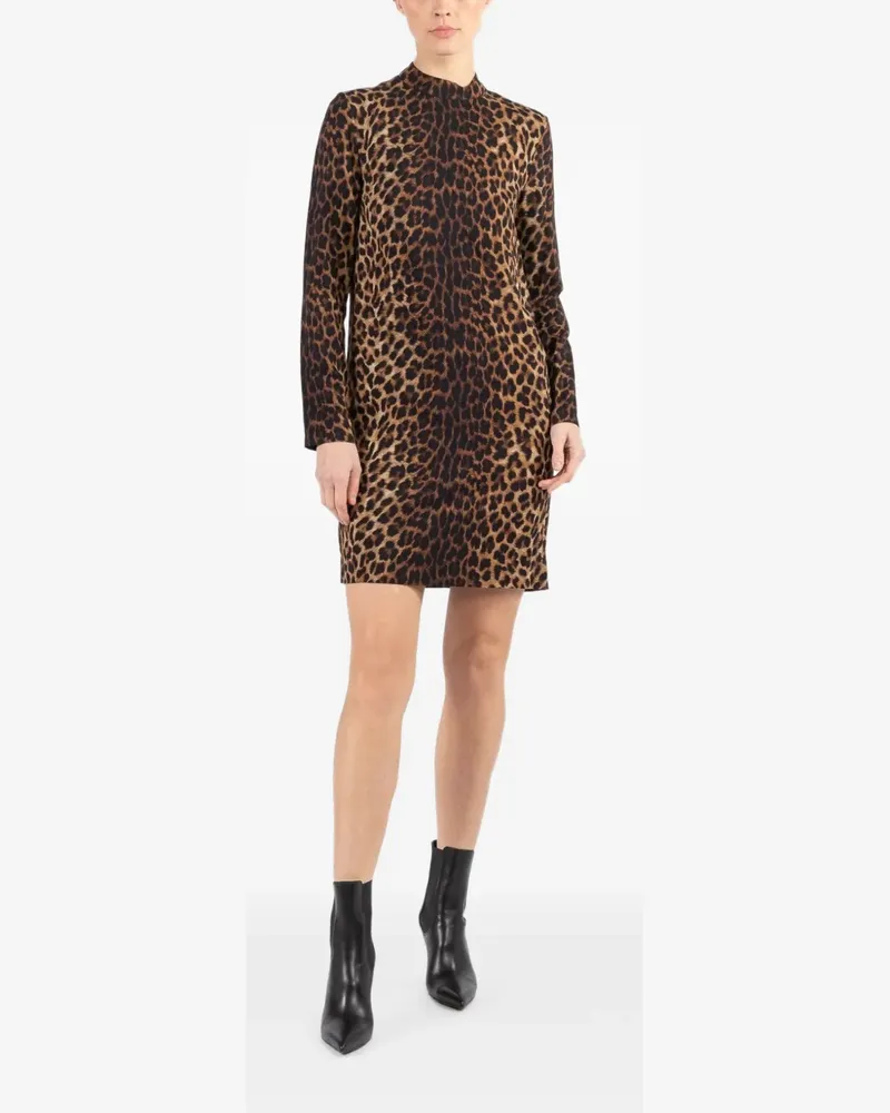 Michael Kors mock-neck cheetah-print mini dress - Braun Braun