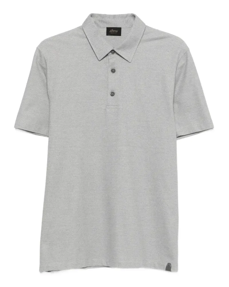 Brioni Poloshirt mit Knopfleiste - Grau Grau
