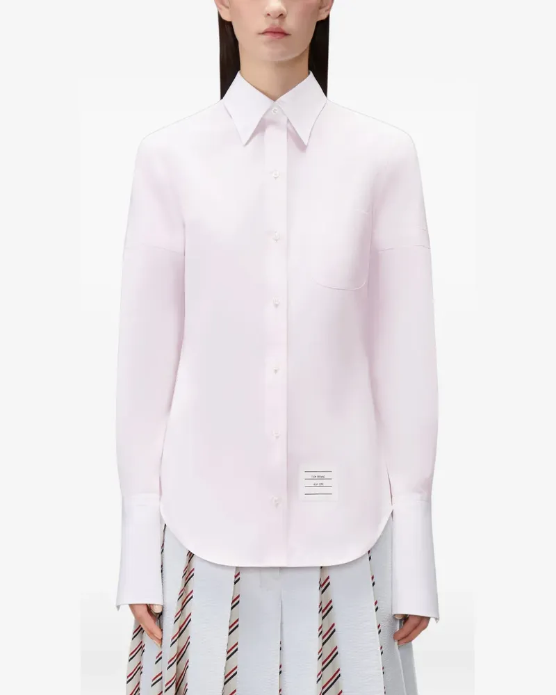 Thom Browne Hemd aus Popeline mit Armbändern und französischen Bündchen - Rosa Rosa