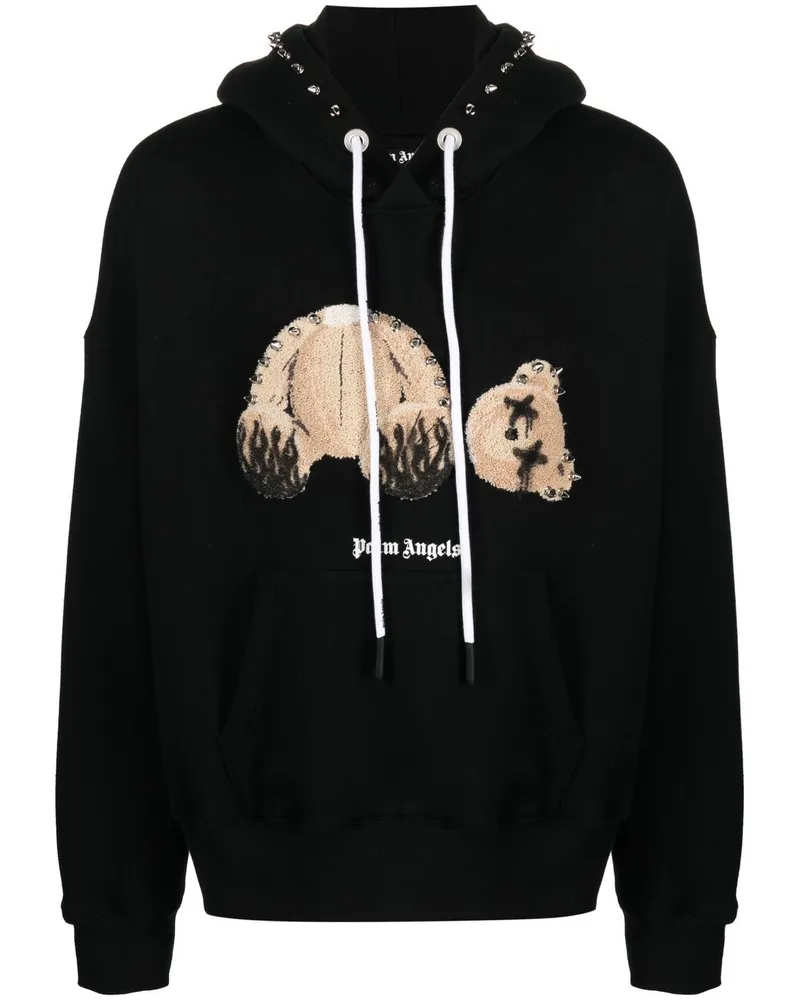 Palm Angels Hoodie mit grafischem Print Schwarz