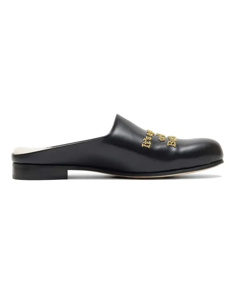 Undercover embellished leather mules - Schwarz Schwarz