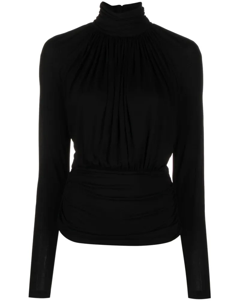 Saint Laurent Top mit Stehkragen - Schwarz Schwarz