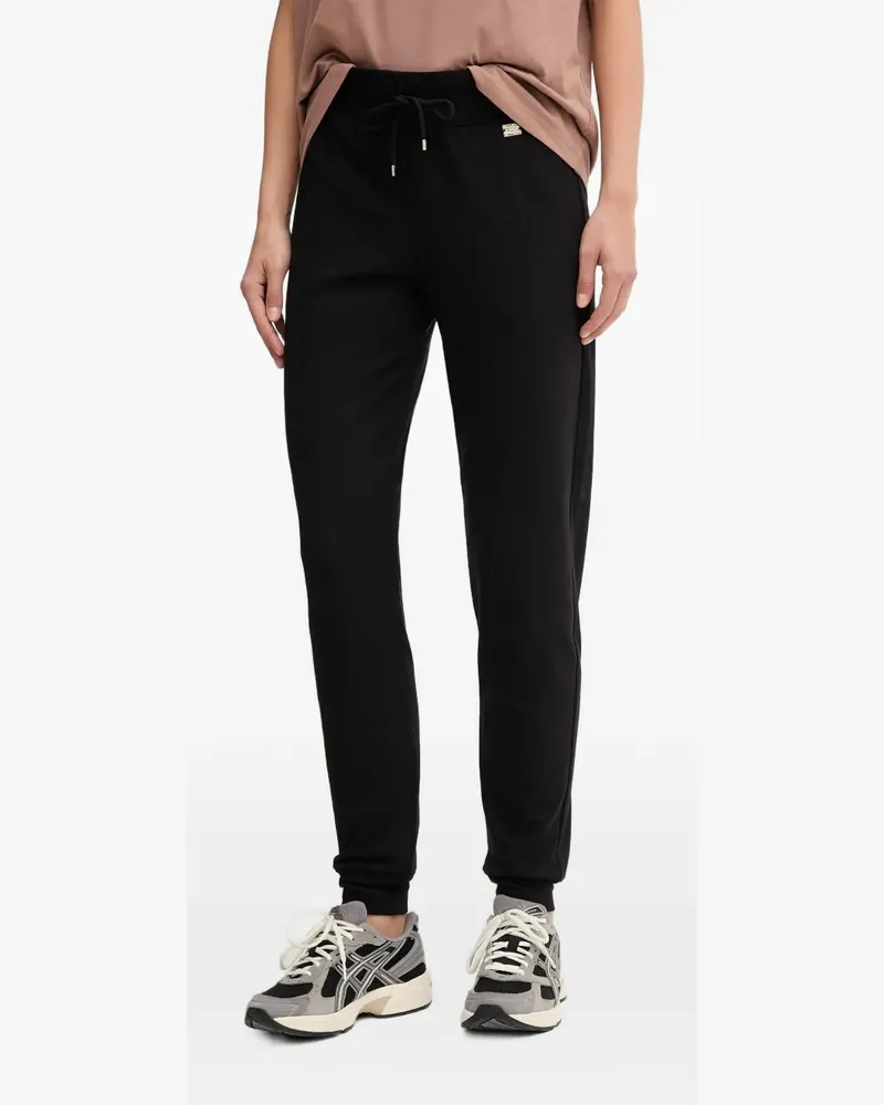 EA7 logo-plaque drawstring track pants - Schwarz Schwarz