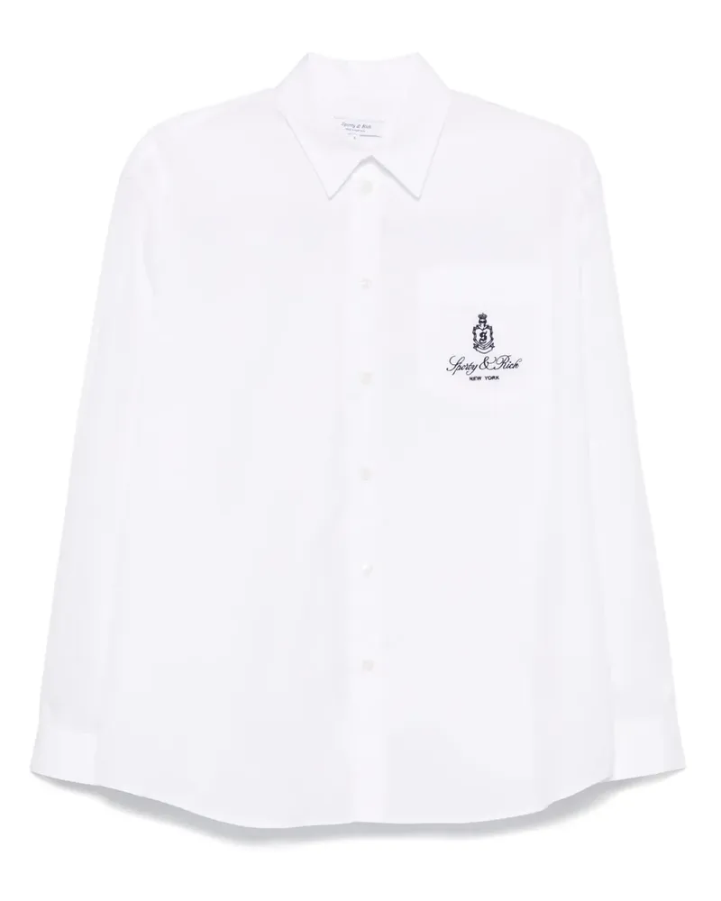 SPORTY & RICH Hemd mit Logo-Stickerei - Weiß Weiß