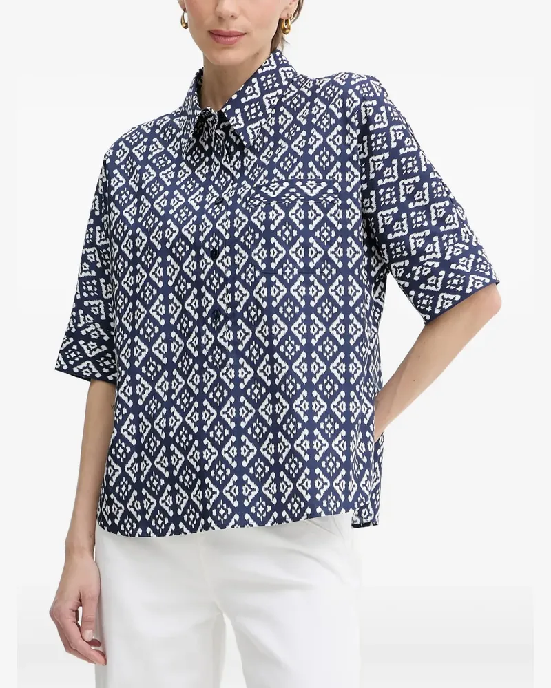 Luisa Spagnoli Bilancina geometric-print short-sleeve shirt - Blau Blau