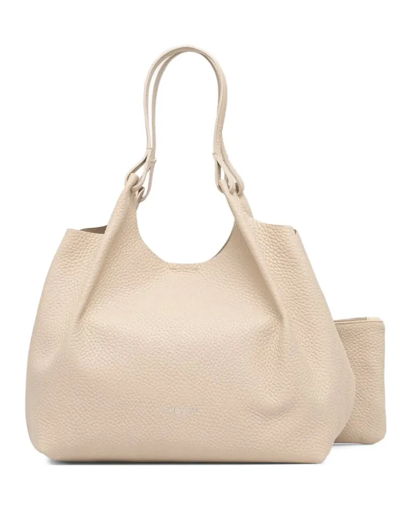 Gianni Chiarini Große Dua Tote Bag aus strukturiertem Leder - Nude Nude