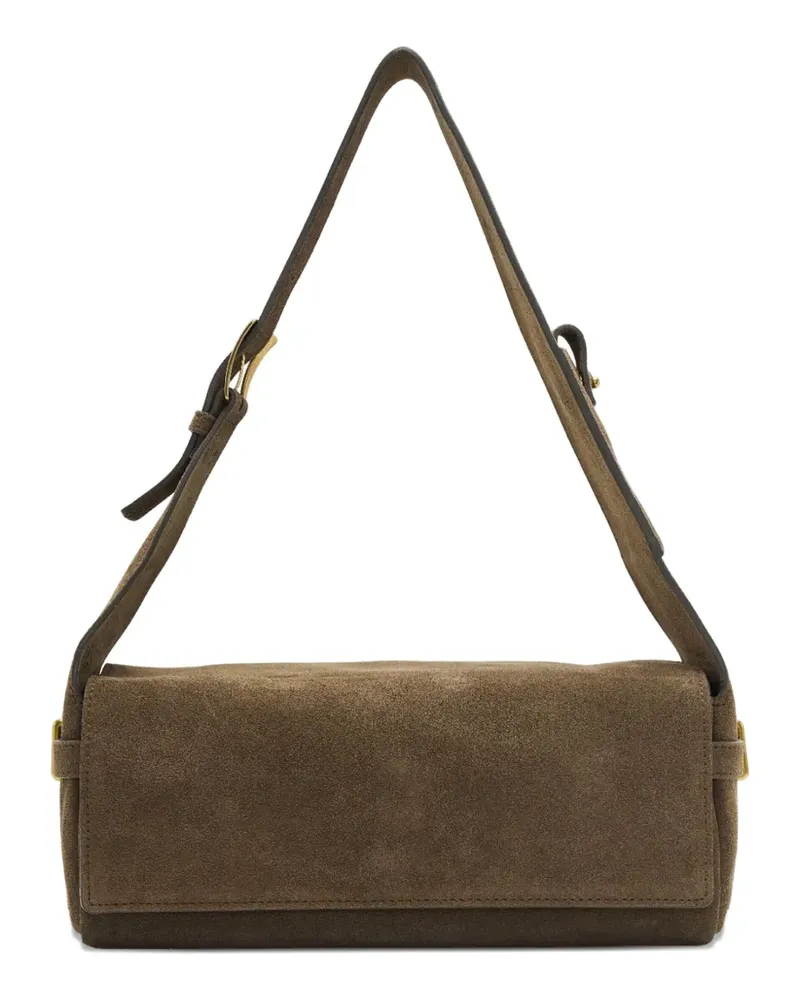 OPEN YY buckle-fastening suede bag - Braun Braun