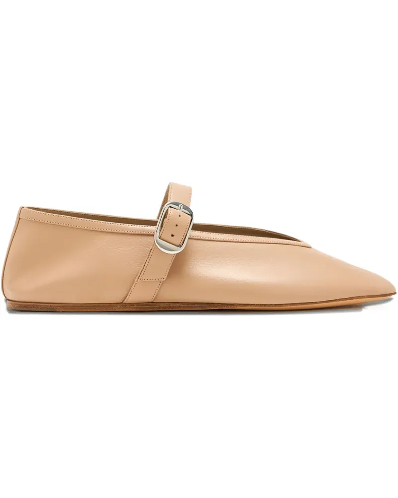 Le Monde Béryl Stella buckle-strap leather ballet flats - Nude Nude