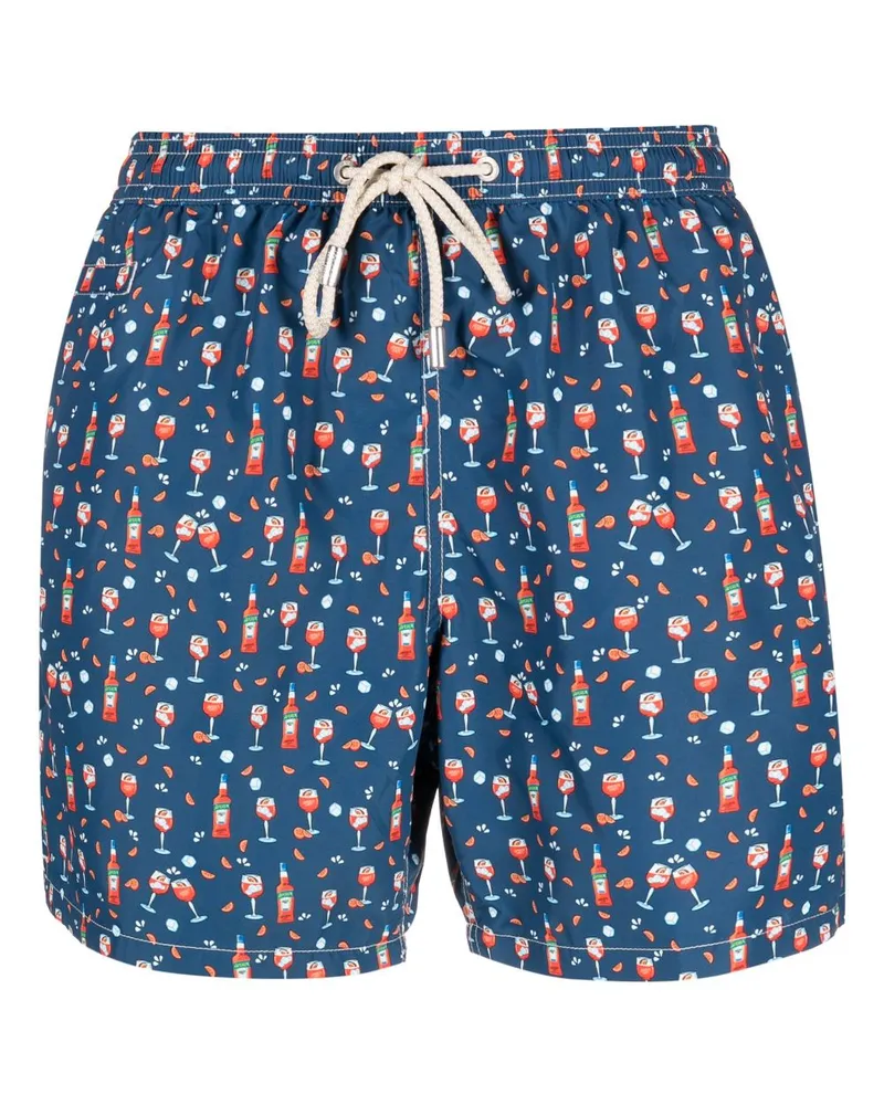 MC2 Saint Barth Badeshorts mit grafischem Print Blau