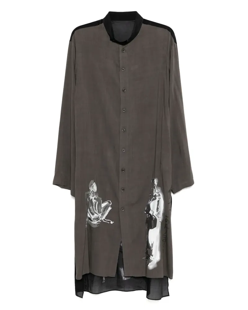 Yohji Yamamoto Hemd mit Nachrichten-Print - Schwarz Schwarz
