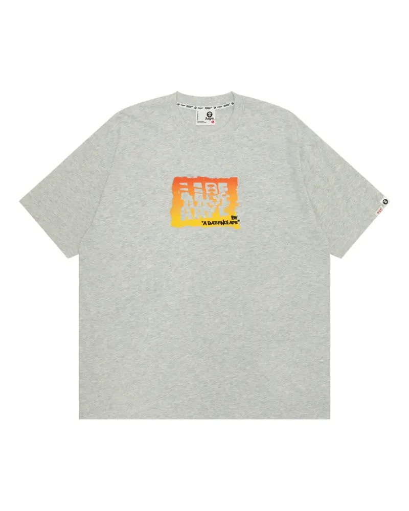 BAPE AAPE T-Shirt mit grafischem Print - Grau Grau