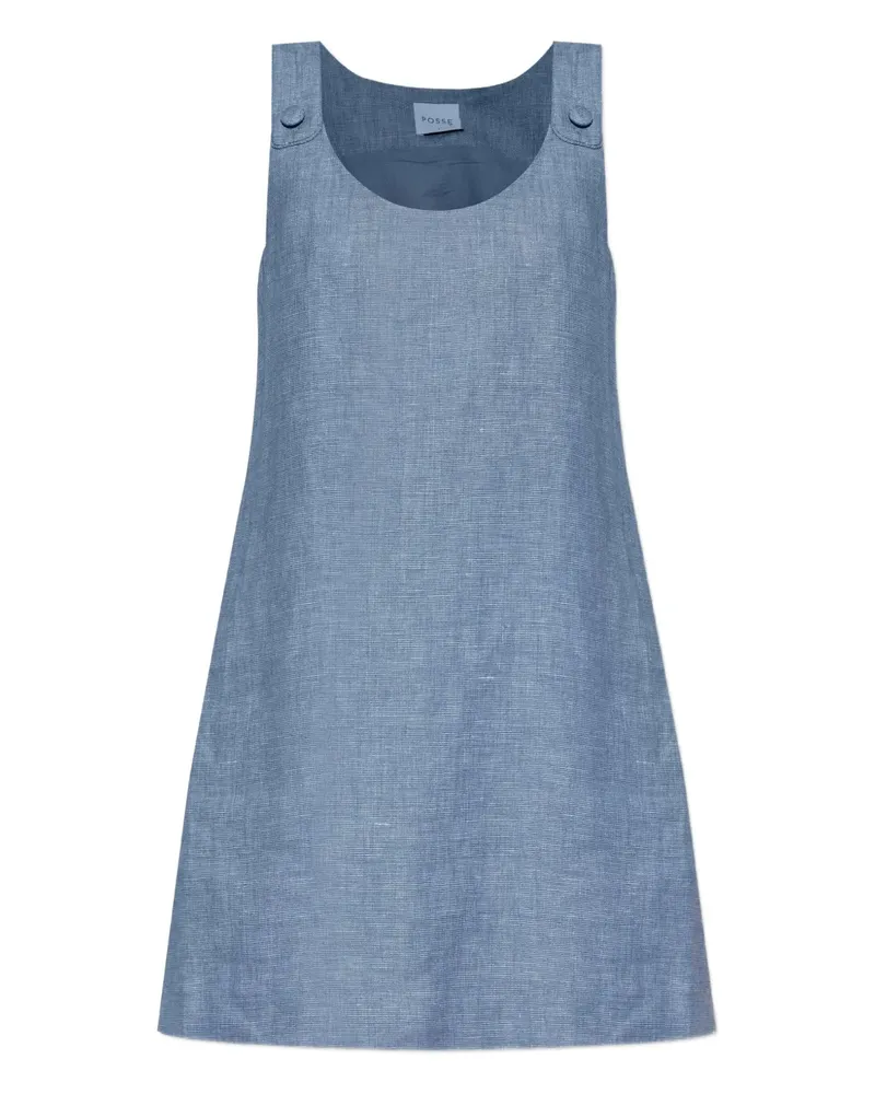 Posse Minikleid mit Knopfdetail - Blau Blau