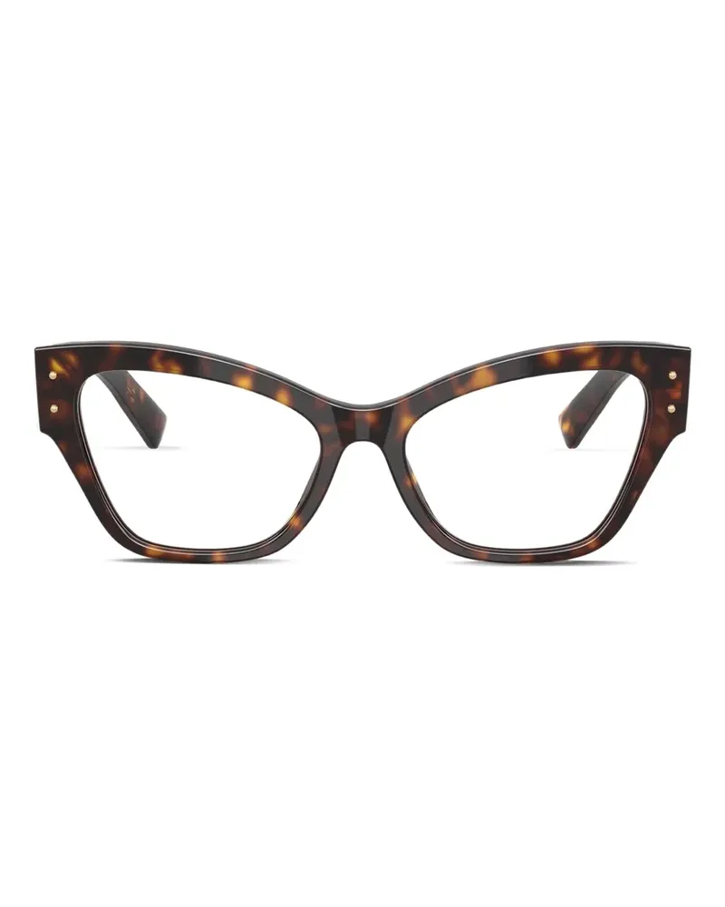 Dolce & Gabbana Cat-Eye-Brille in Schildpattoptik - Braun Braun