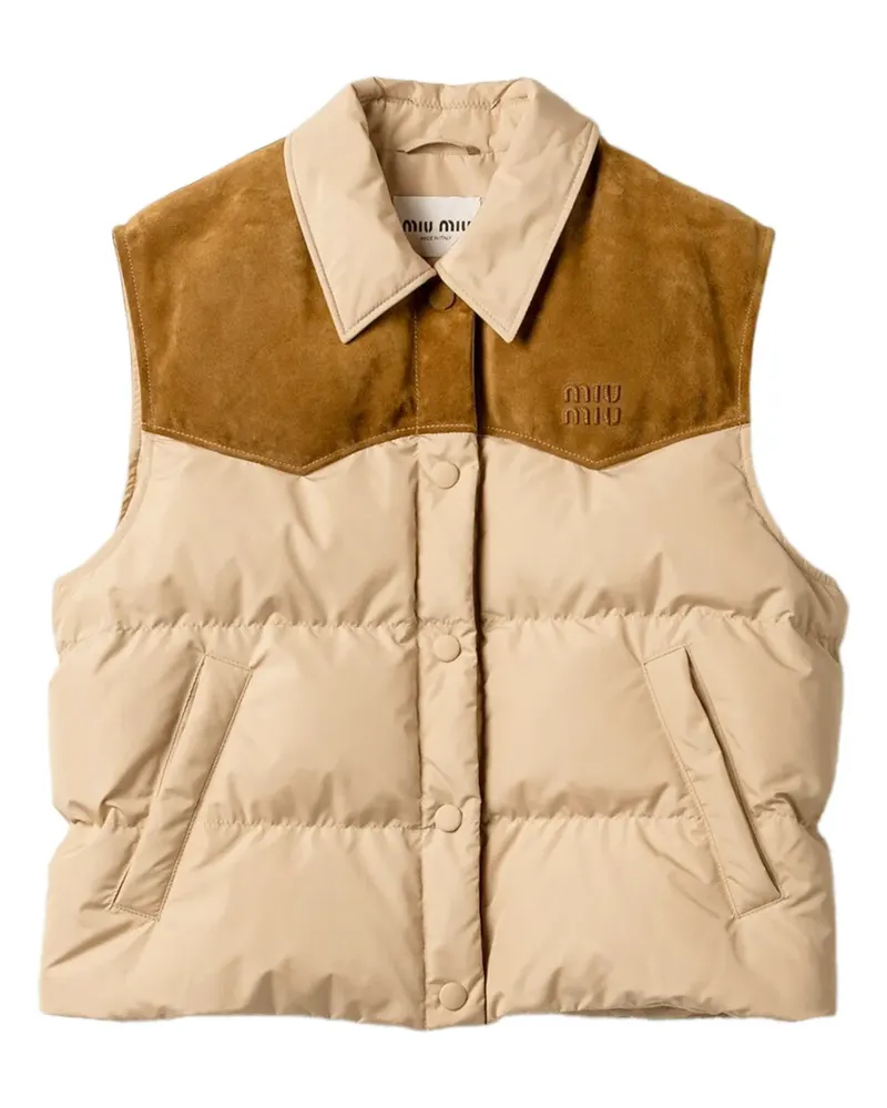 Miu Miu Top mit Logo-Detail - Nude Nude