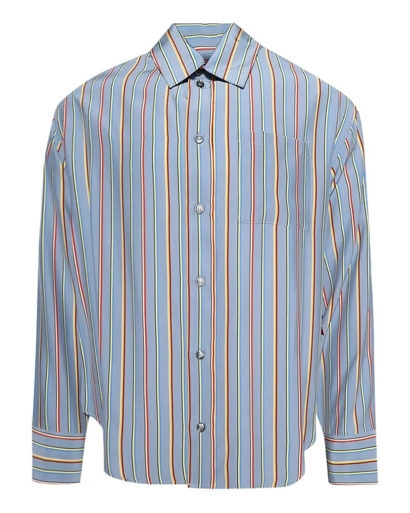 The Elder Statesman Gestreiftes Jacquard-Hemd - Blau Blau