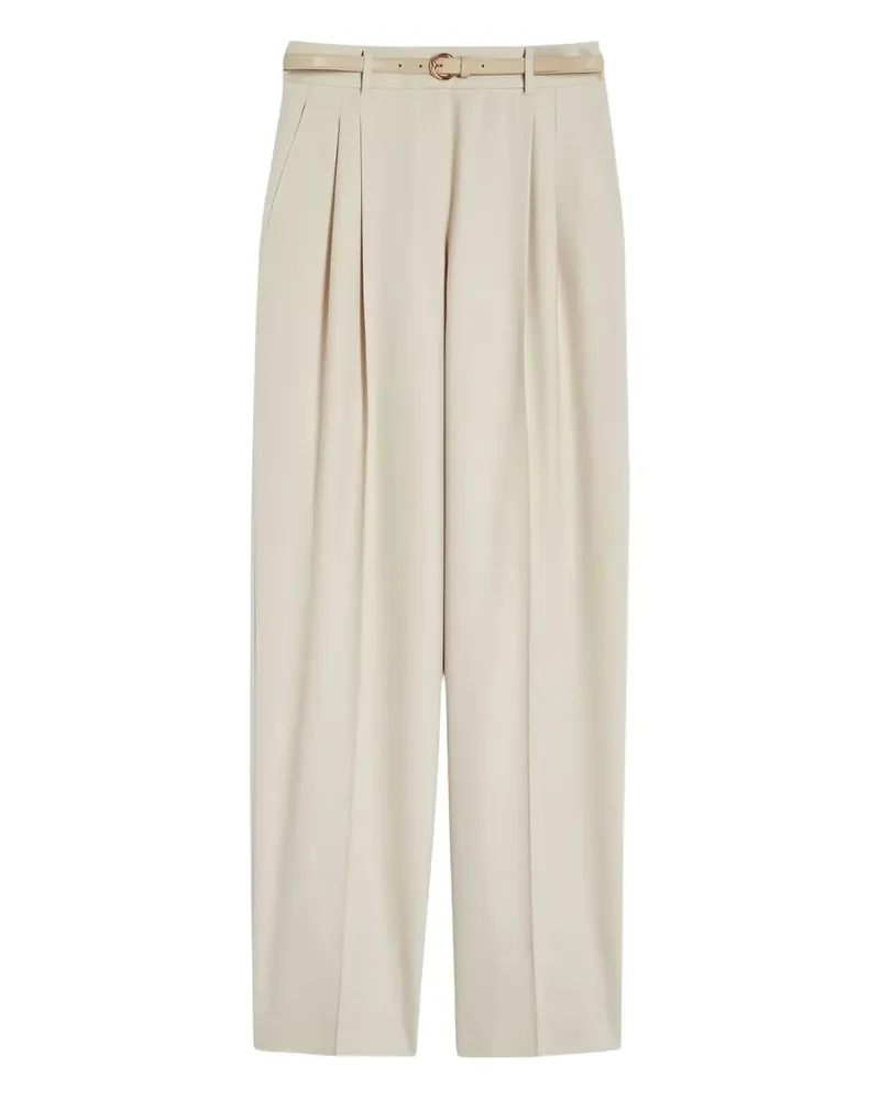 Max Mara Bundfaltenhose mit Gürtel - Nude Nude