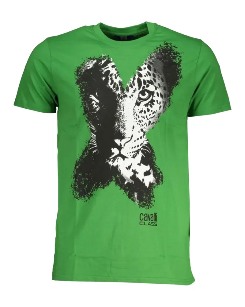 Roberto Cavalli leopard-print T-shirt - Grün Grün