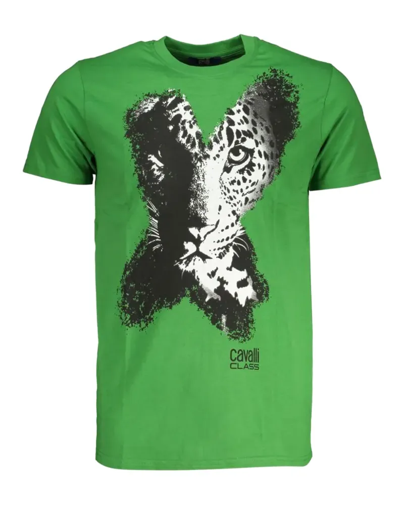 Roberto Cavalli leopard-print T-shirt - Grün Grün