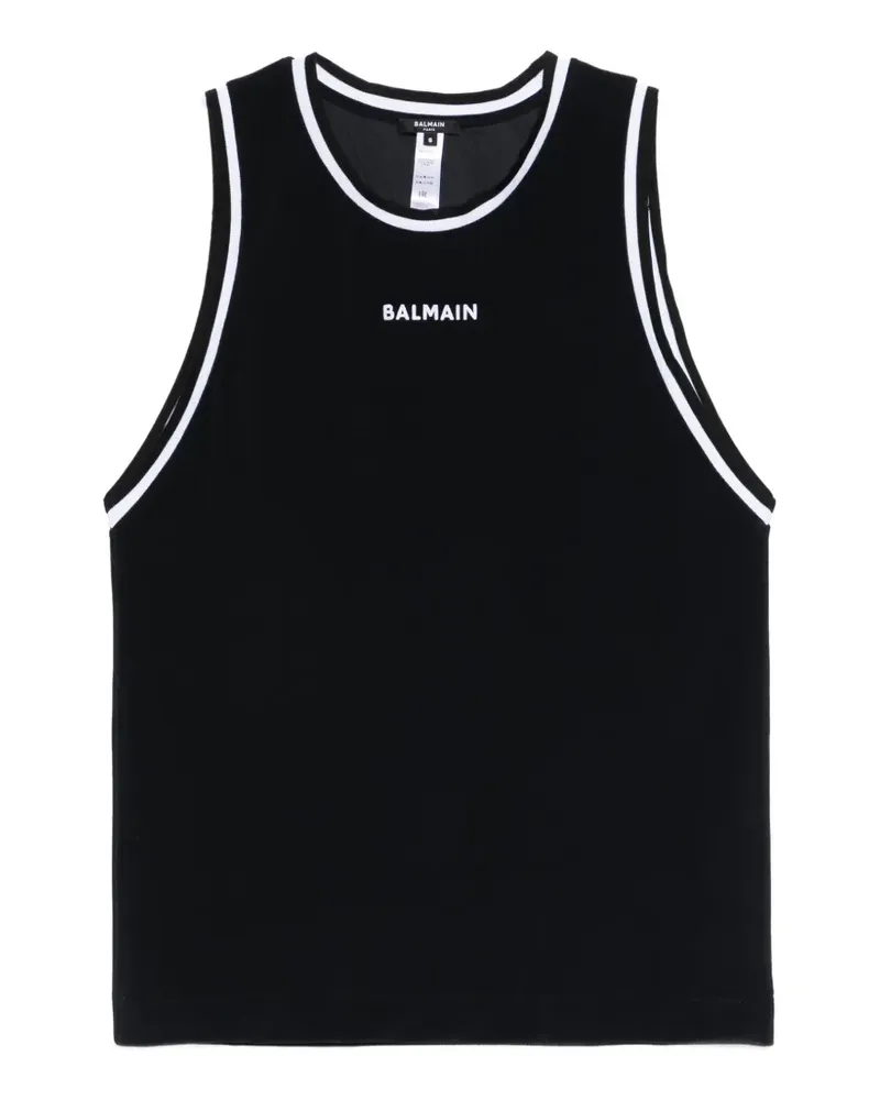 Balmain Minikleid mit Kontrastdetails - Schwarz Schwarz