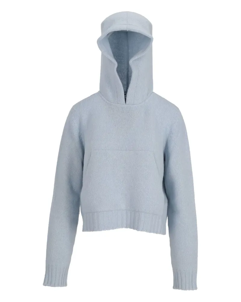Palm Angels Gestrickter Hoodie mit Beuteltasche - Blau Blau