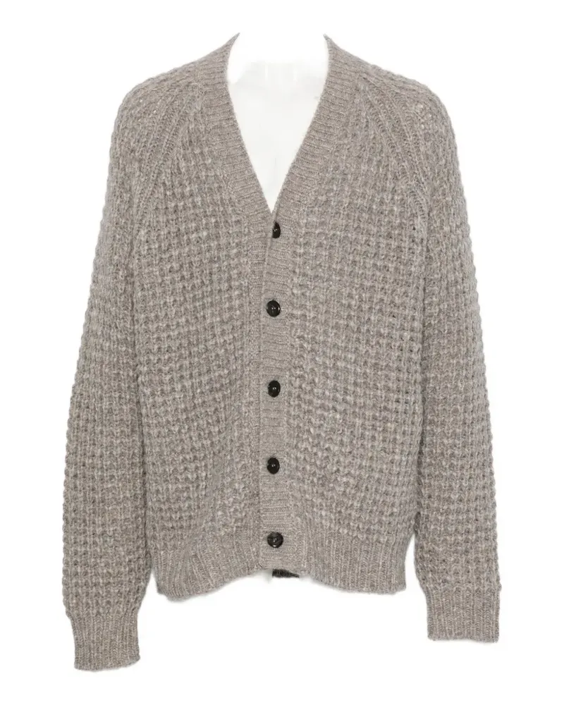 Roberto Collina waffle-knit V-neck cardigan - Grau Grau