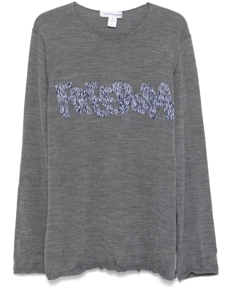 Comme des Garçons Pullover mit Freedom-Stickerei - Grau Grau