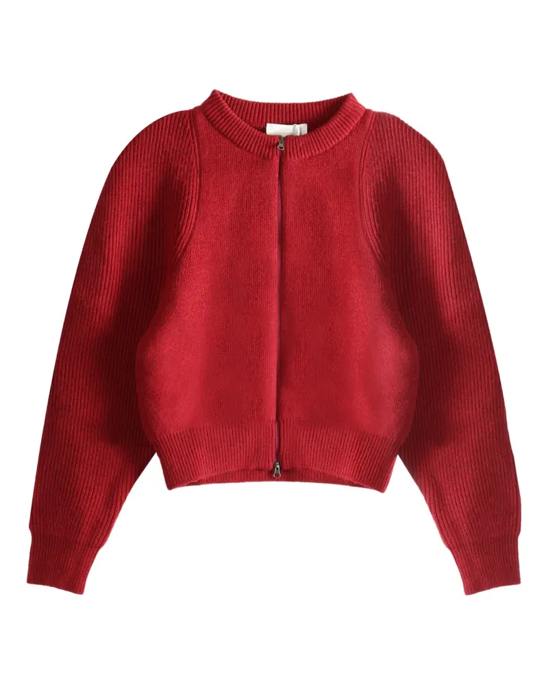 AMOMENTO Zip-up knitted cardigan - Rot Rot