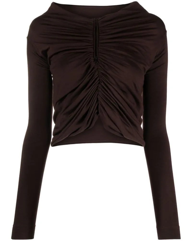 Dolce & Gabbana Gerafftes Jersey-Oberteil - Braun Braun