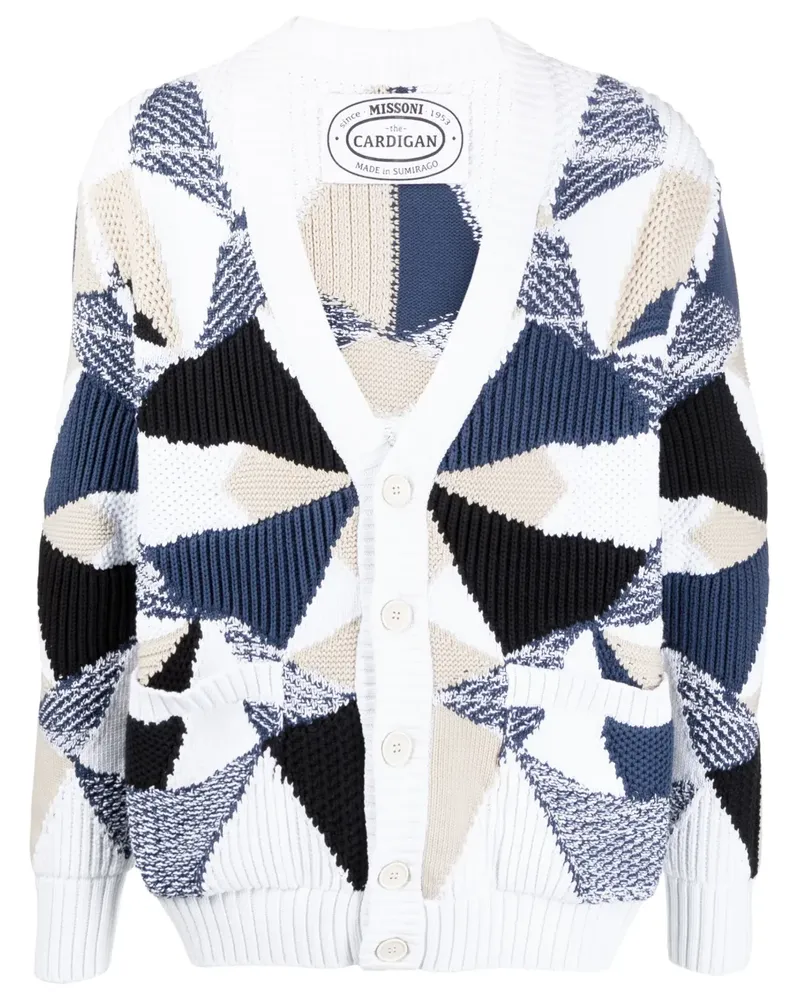 Missoni Geometrisch gemusterter Cardigan - Weiß Weiß