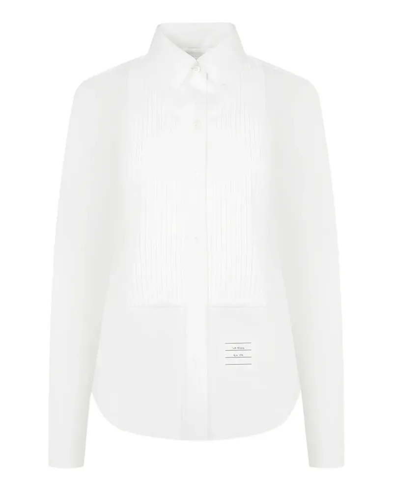 Thom Browne pleated-bib buttoned shirt - Weiß Weiß