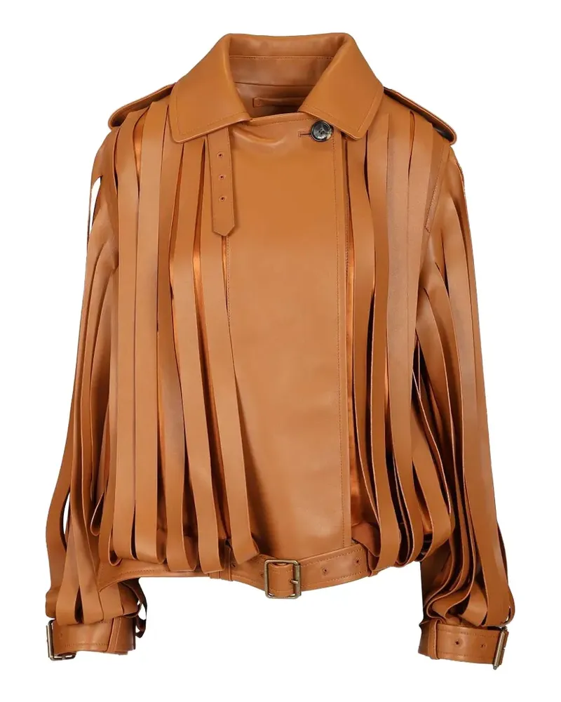 Loewe fringed leather jacket - Orange Orange