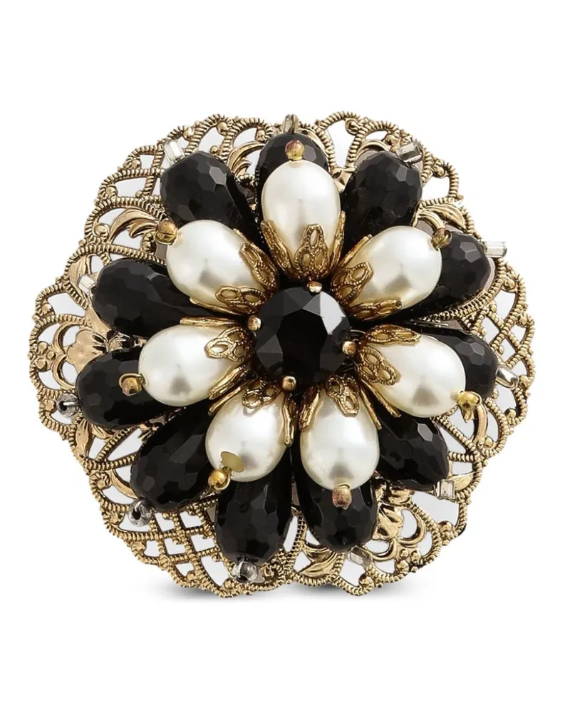 Dolce & Gabbana Brosche im Blumendesign - Gold Gold