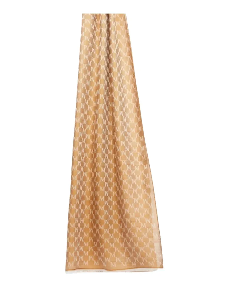 Max Mara Schal mit Monogramm - Braun Braun