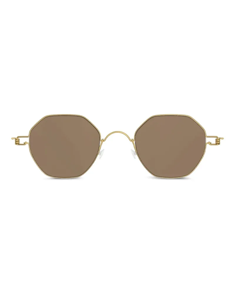 Lindberg Sonnenbrille mit geometrischem Gestell - Gold Gold