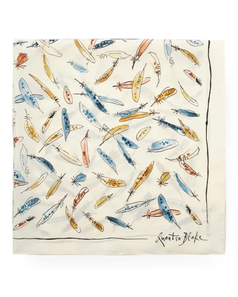 Burberry feather print silk scarf - Nude Nude