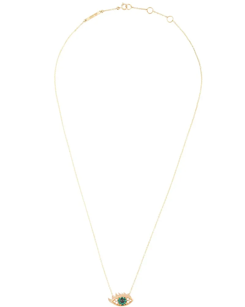 Delfina Delettrez 18kt 'Eyes On Me' Goldhalskette mit Diamanten und Smaragden - Metallic Metallic