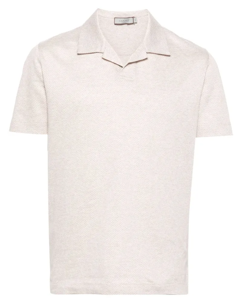 Canali Poloshirt mit Reverskragen - Nude Nude