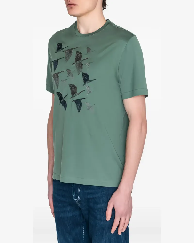 Pal Zileri T-Shirt mit grafischem Print - Grün Grün