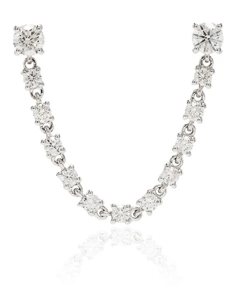 ANITA KO 18kt Gelbgoldcreole mit einem Diamanten - Silber Silber