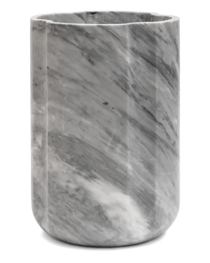 Editions Milano Gestreifte Marmorvase - Grau Grau