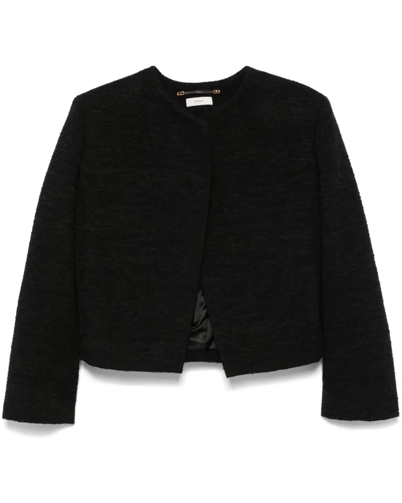 Totême Cropped-Jacke aus Boucle - Schwarz Schwarz