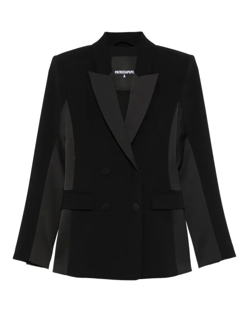 Patrizia Pepe Doppelreihiger Blazer aus Krepp - Schwarz Schwarz
